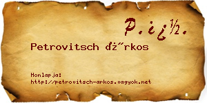 Petrovitsch Árkos névjegykártya